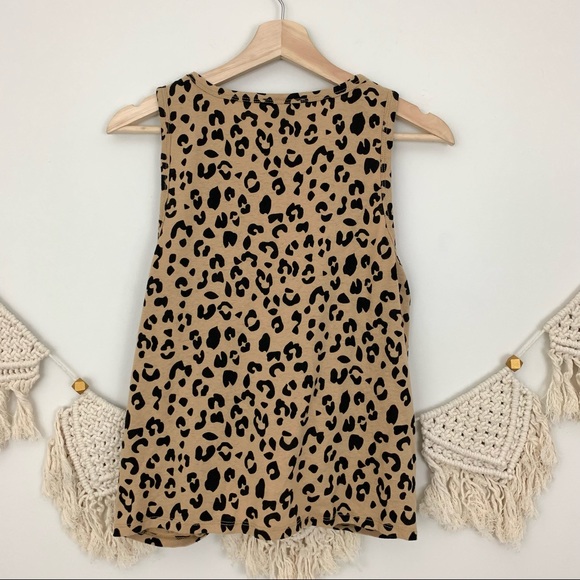 J Crew Slub Twist Front Leopard Print Tank - Picture 5 of 9
